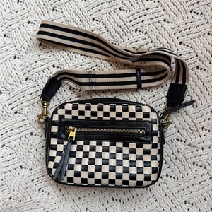 Universal Thread Black and Cream Checkered Crossbody Bag